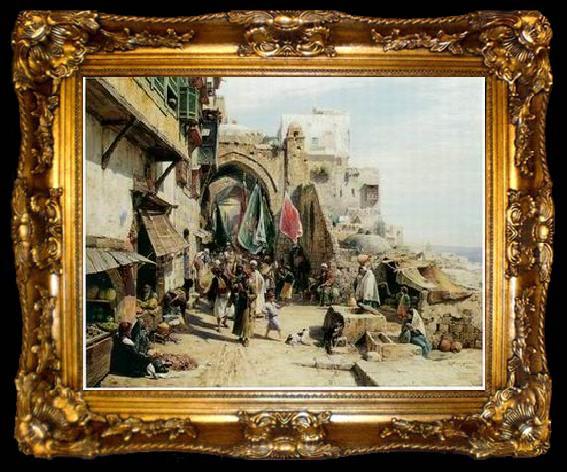 framed  unknow artist Arab or Arabic people and life. Orientalism oil paintings 34, ta009-2
